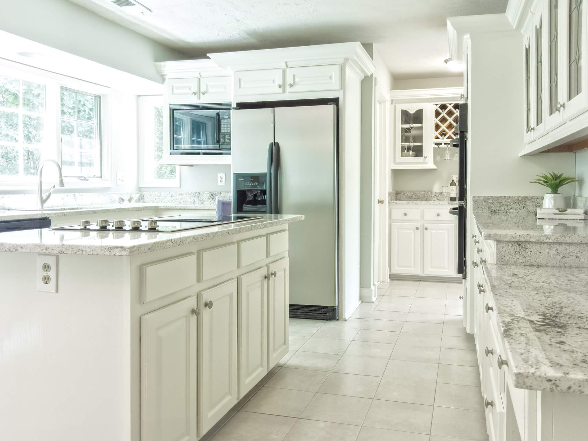 modern pure white kitchen interior